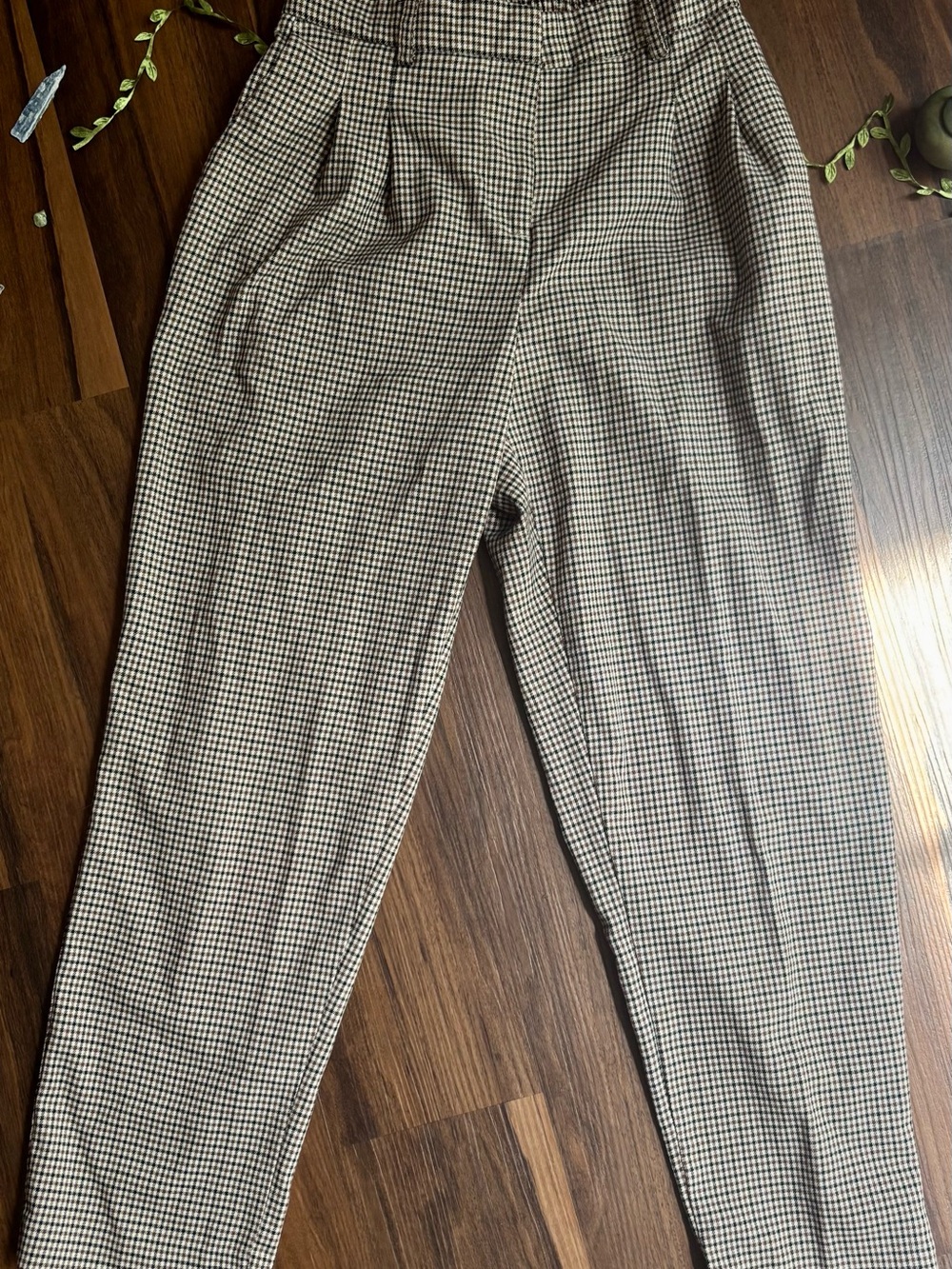 Cynthia Rowley Houndstooth Pants in Brown & Black